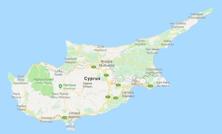 Kaart van Cyprus