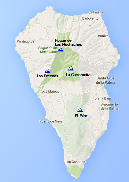 Overzichtskaart van La Palma